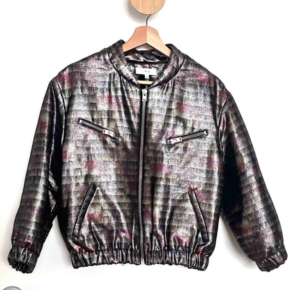 IRO Zina cropped bomber jacket, color - Multico, Size FR 36, US XS to S - Picture 1 of 7